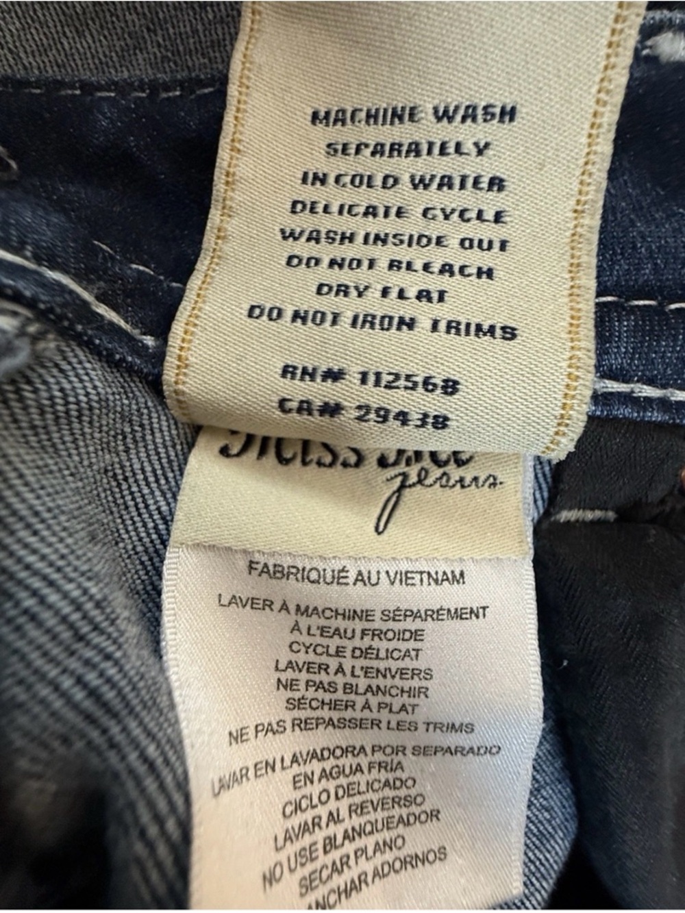 Miss Me Skinny Embellished Blue Denim Jeans Button Studded 5-Pocket Women 27x35 - Picture 11 of 12